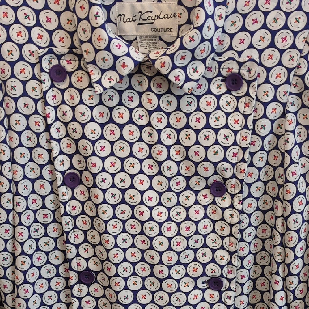 Vintage 1980s Nat Kaplan Day Dress Shirt Dress Size 8 Retro VGUC - Picture 3 of 10